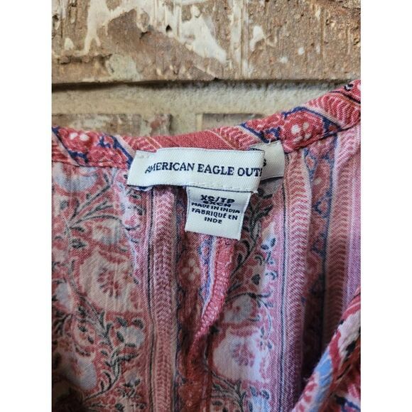 American Eagle 100% Viscose Off the Shoulder Button Down Dress, Women's XS - Picture 2 of 4